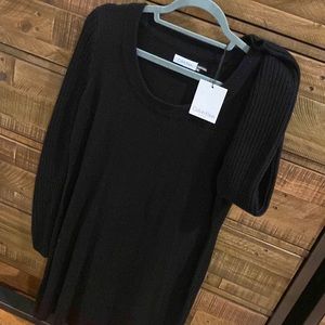 Perfect winter dress! All black ribbed sweater midi dress!